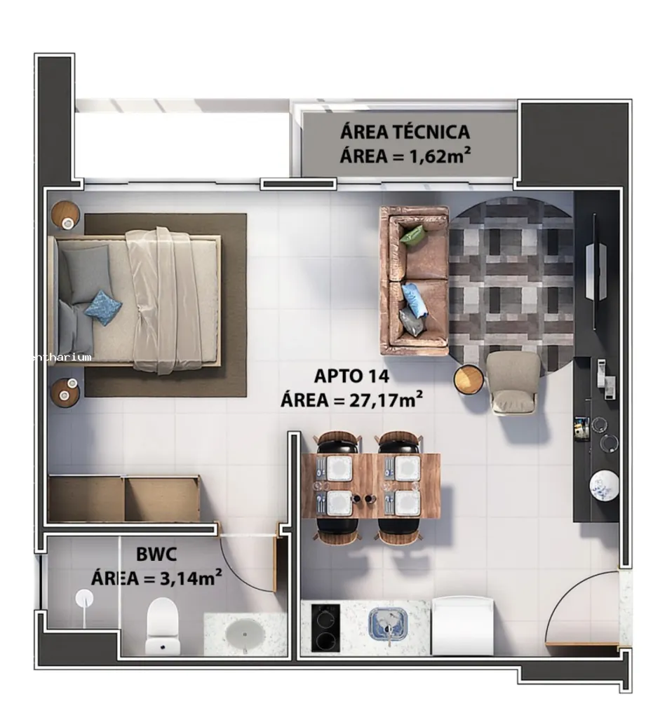 Flat/Apart Hotel, 35 m² - Foto 18