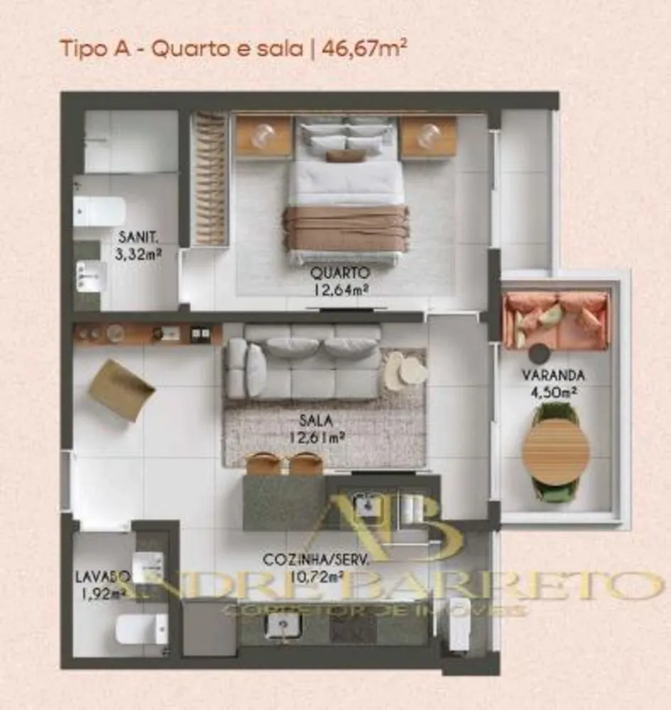 Apartamento, 1 quarto, 46 m² - Foto 14