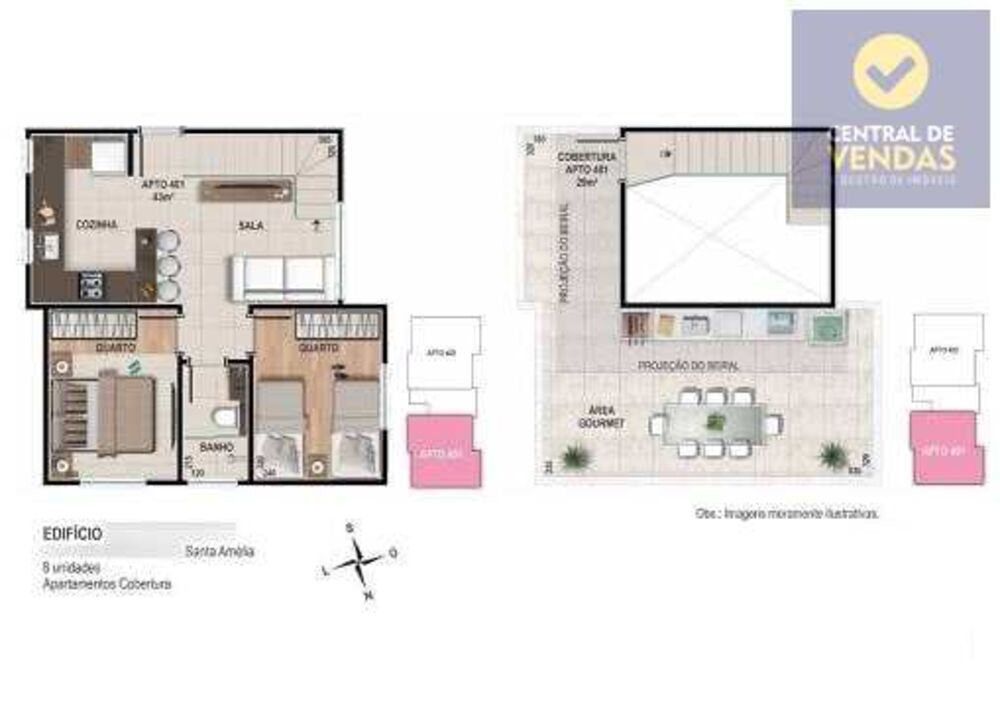 Cobertura à venda com 2 quartos, 49m² - Foto 3