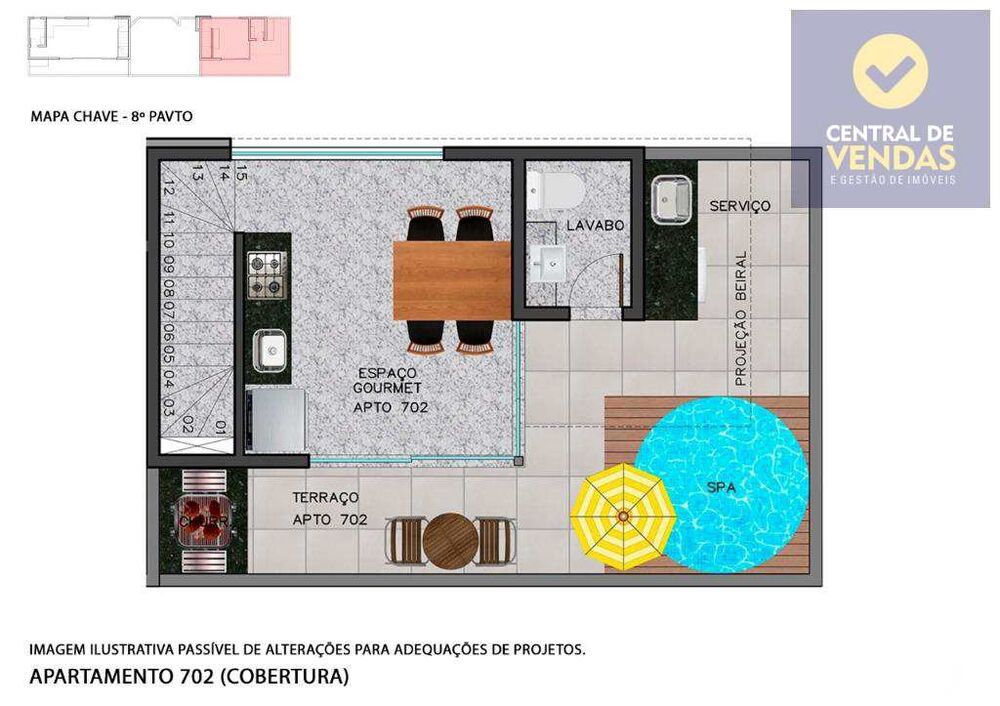 Cobertura, 1 quarto, 72 m² - Foto 2