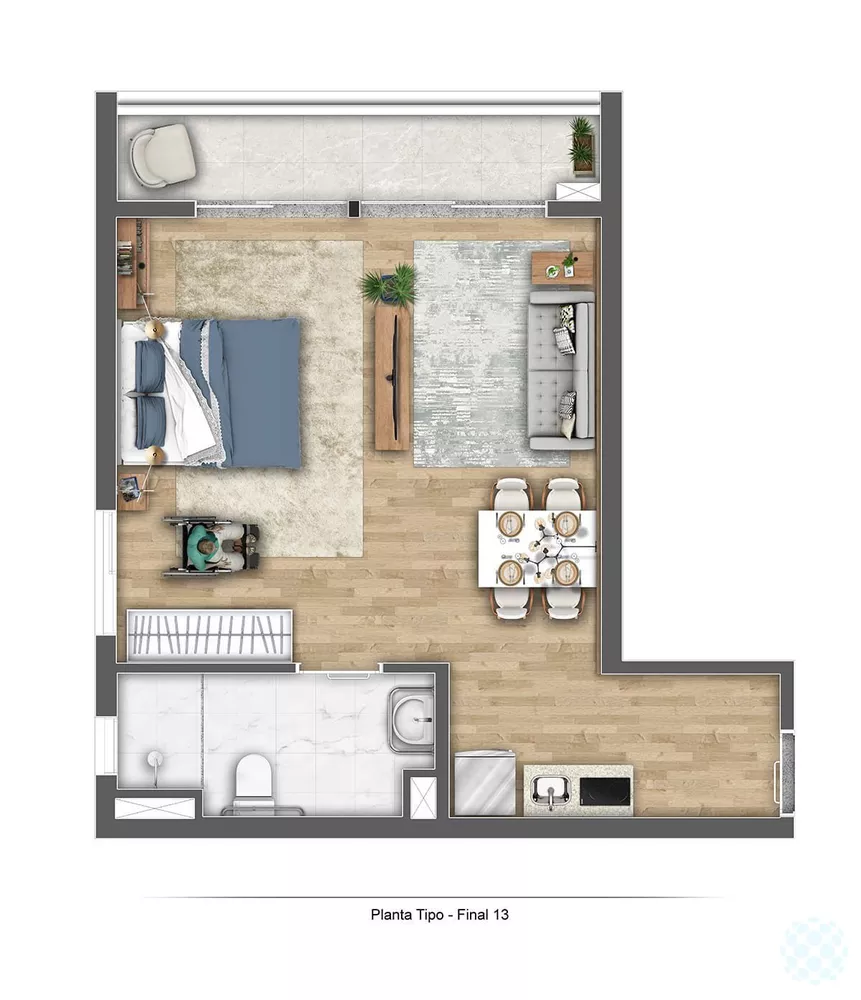 Apartamento, 1 quarto, 21 m² - Foto 7