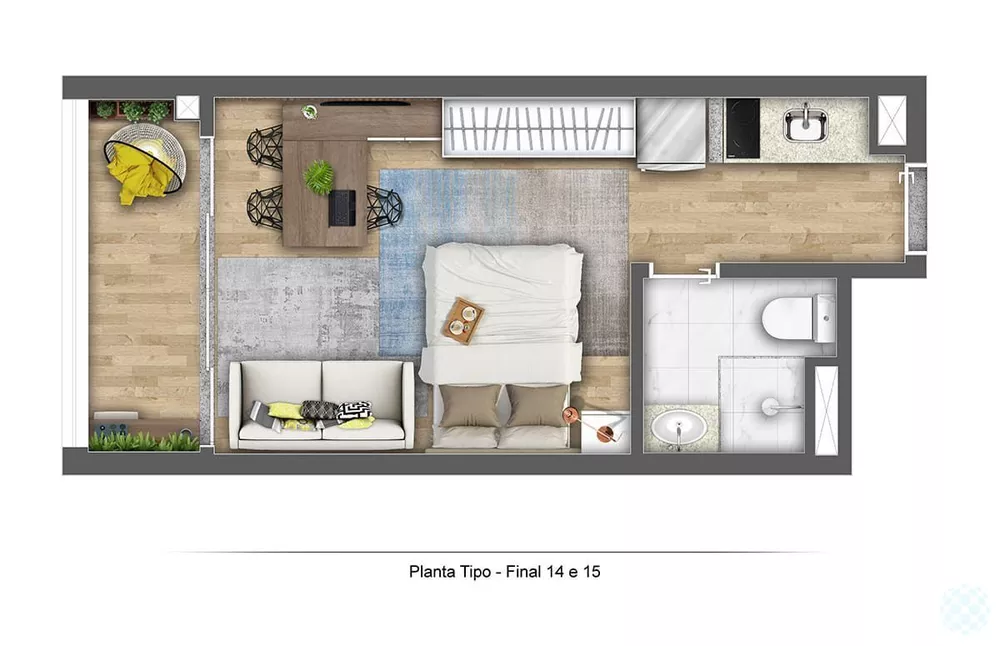 Apartamento, 1 quarto, 21 m² - Foto 6