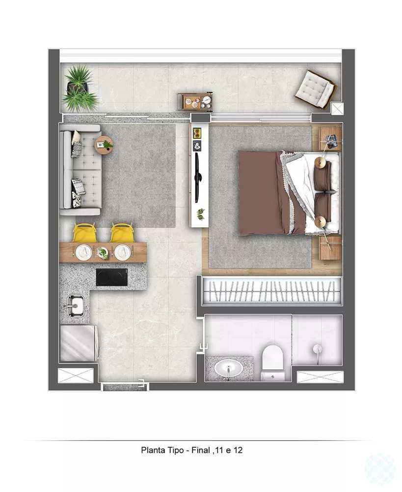 Apartamento, 1 quarto, 21 m² - Foto 8
