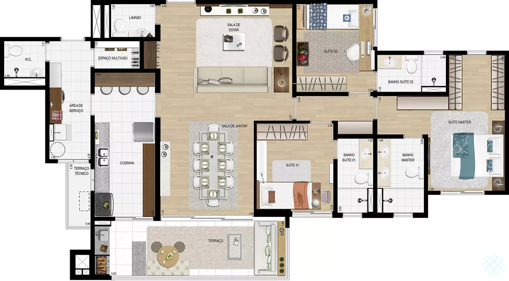 Apartamento para alugar com 3 quartos, 170m² - Foto 17