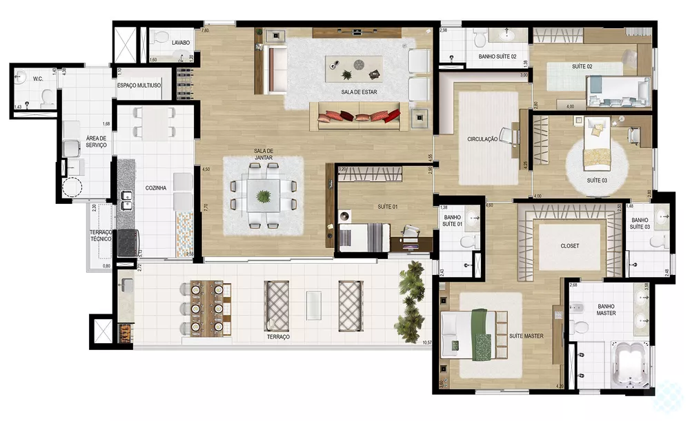 Apartamento para alugar com 3 quartos, 170m² - Foto 20