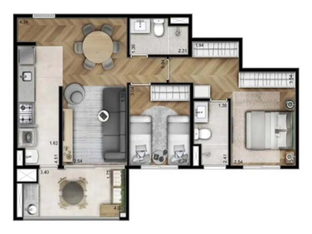 Apartamento, 2 quartos, 67 m² - Foto 1