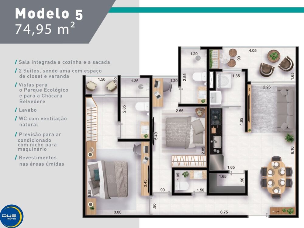 Apartamento, 2 quartos, 74 m² - Foto 4