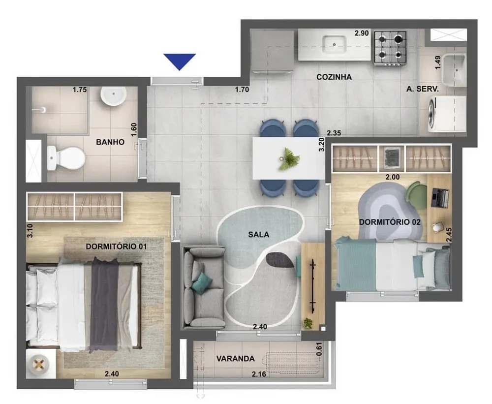 Apartamento, 2 quartos, 36 m² - Foto 9