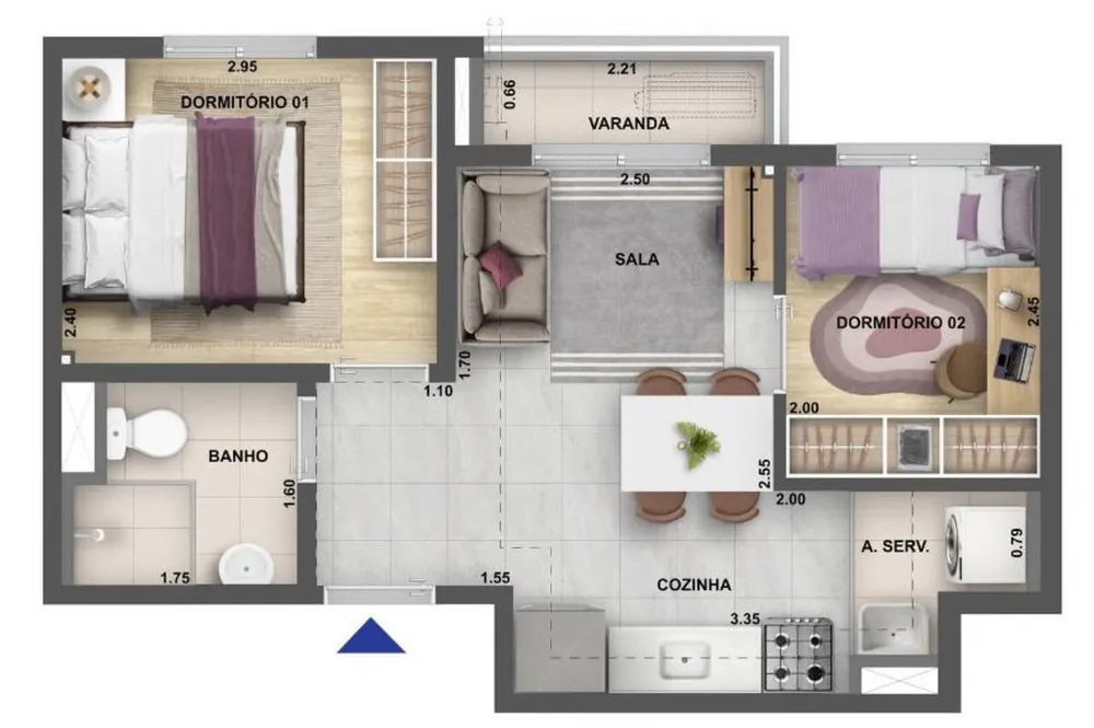 Apartamento, 2 quartos, 36 m² - Foto 6