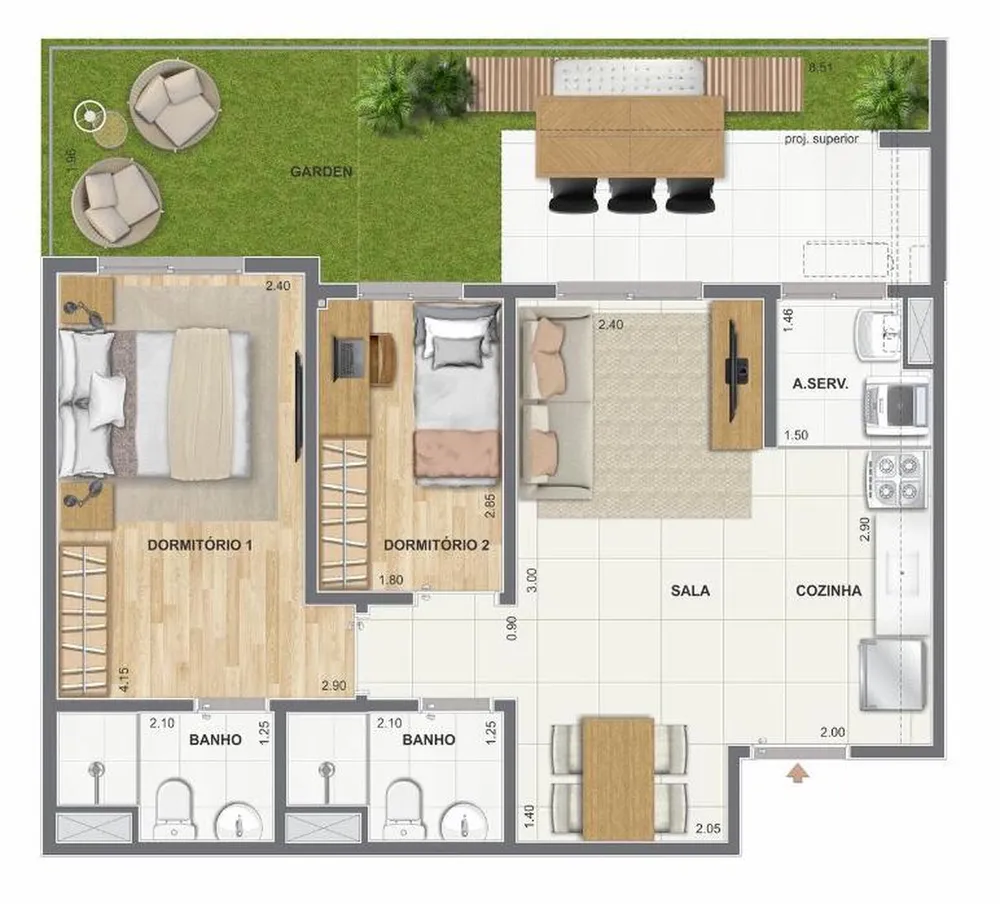 Apartamento, 2 quartos, 52 m² - Foto 5