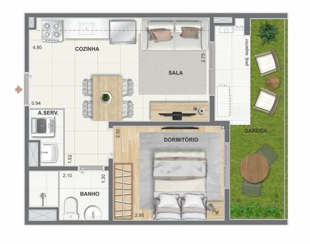 Apartamento, 2 quartos, 38 m² - Foto 2