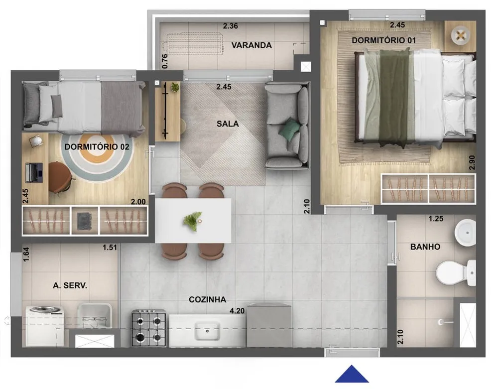 Apartamento, 2 quartos, 38 m² - Foto 8