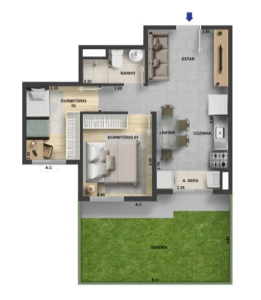 Apartamento, 1 quarto - Foto 5