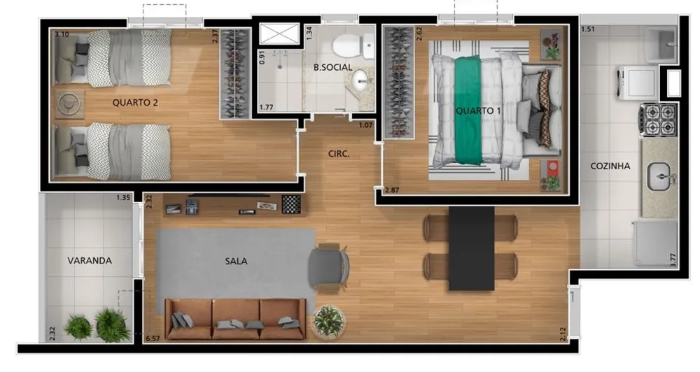Apartamento, 2 quartos, 44 m² - Foto 10