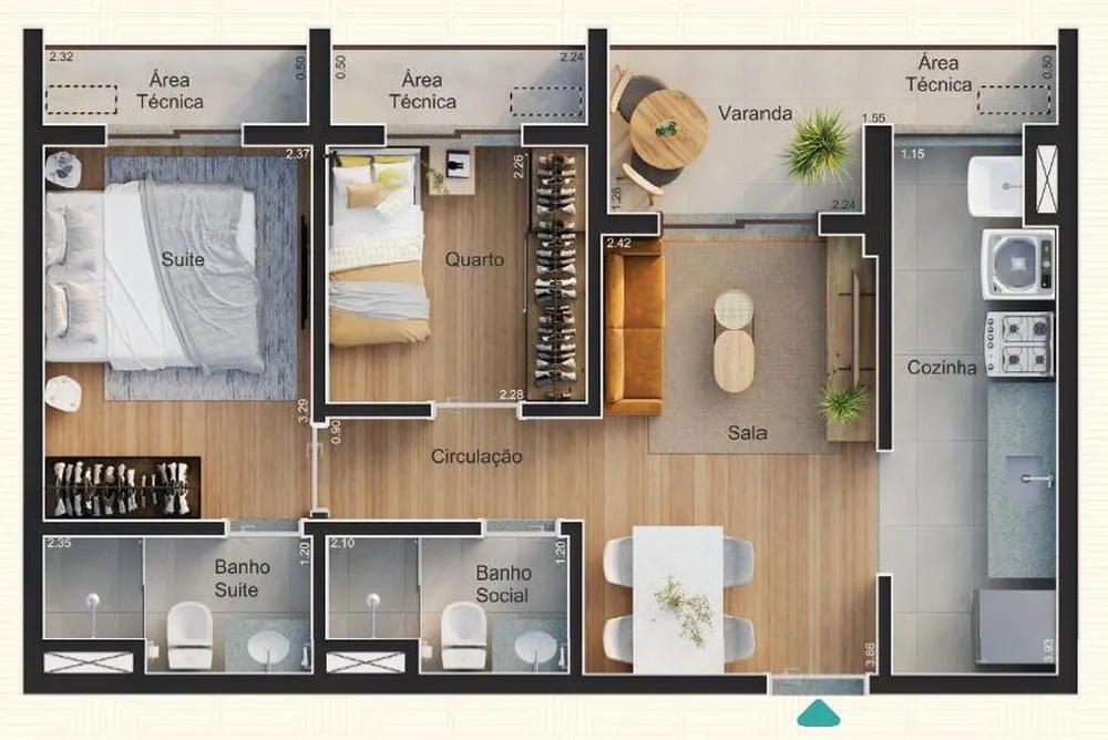 Apartamento, 2 quartos, 52 m² - Foto 10