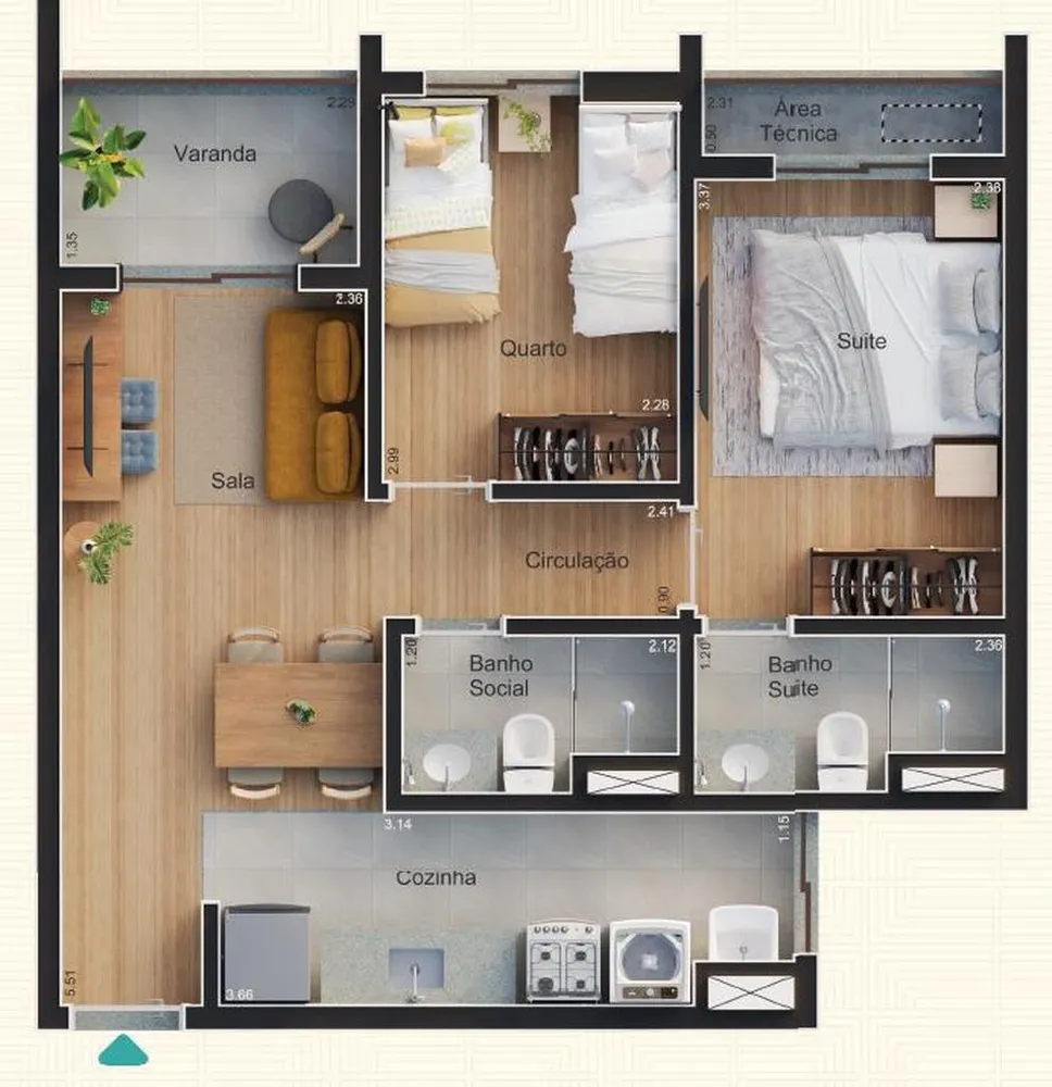 Apartamento, 2 quartos, 52 m² - Foto 12