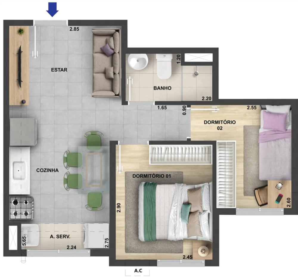 Apartamento, 2 quartos - Foto 6