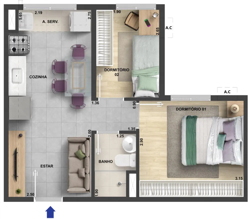 Apartamento, 2 quartos - Foto 4
