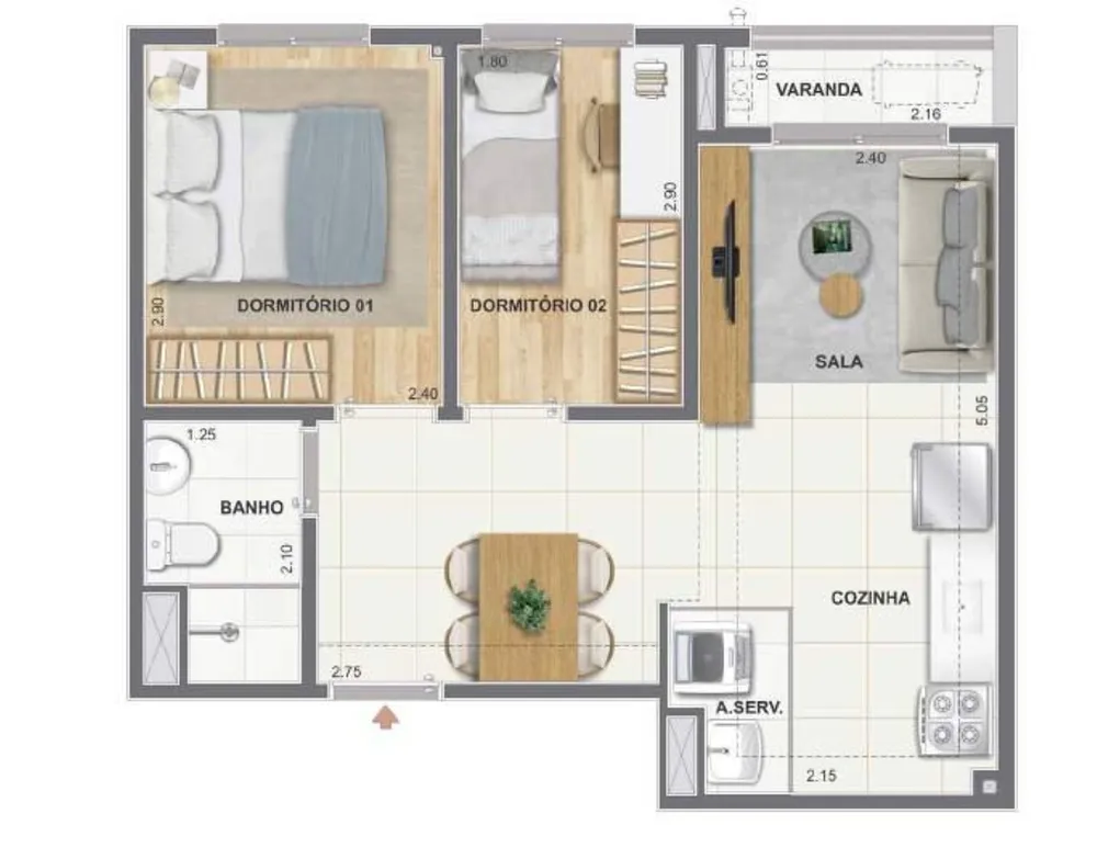 Apartamento, 1 quarto, 39 m² - Foto 16