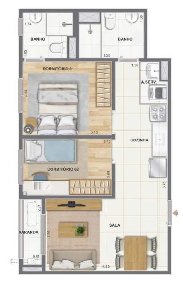 Apartamento, 1 quarto, 39 m² - Foto 18