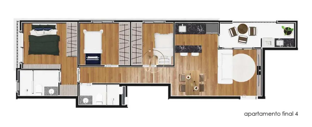 Apartamento, 3 quartos, 59 m² - Foto 1