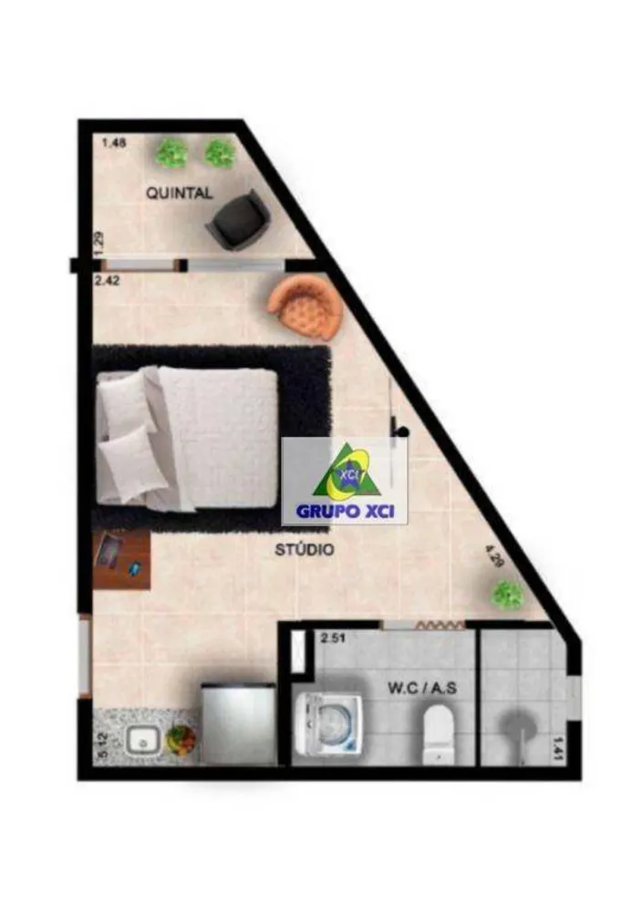 Kitnet-Studio, 210 m² - Foto 1