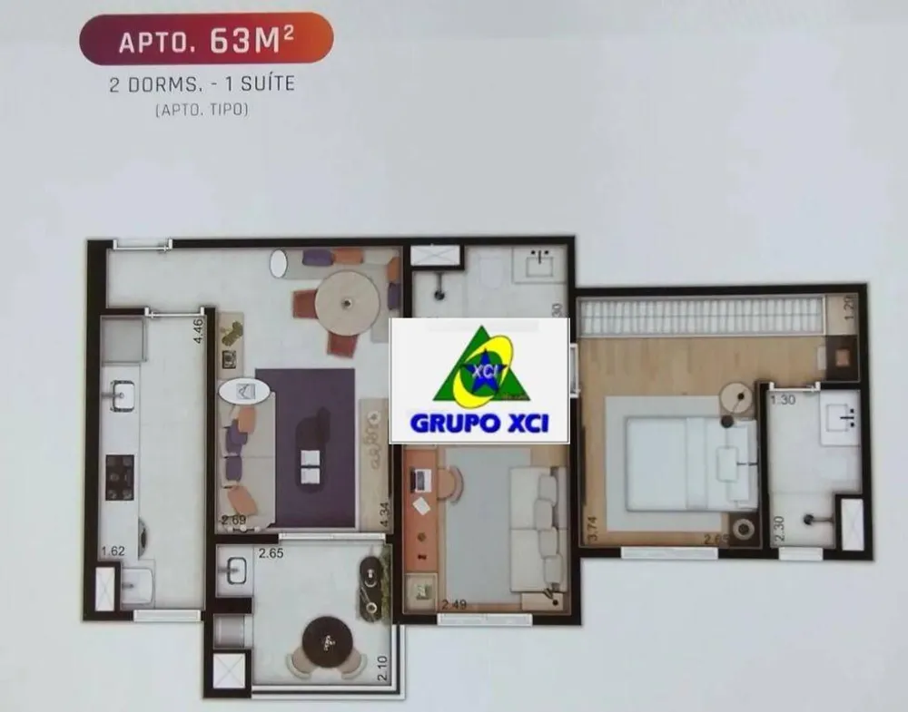 Apartamento, 2 quartos, 63 m² - Foto 3