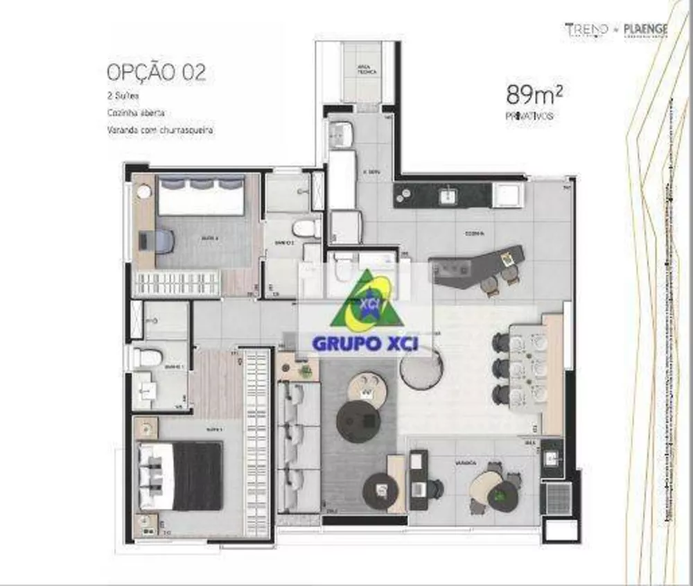 Apartamento à venda com 2 quartos, 89m² - Foto 2