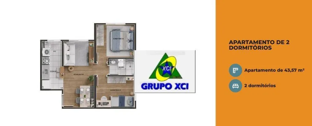 Apartamento, 2 quartos, 43 m² - Foto 2