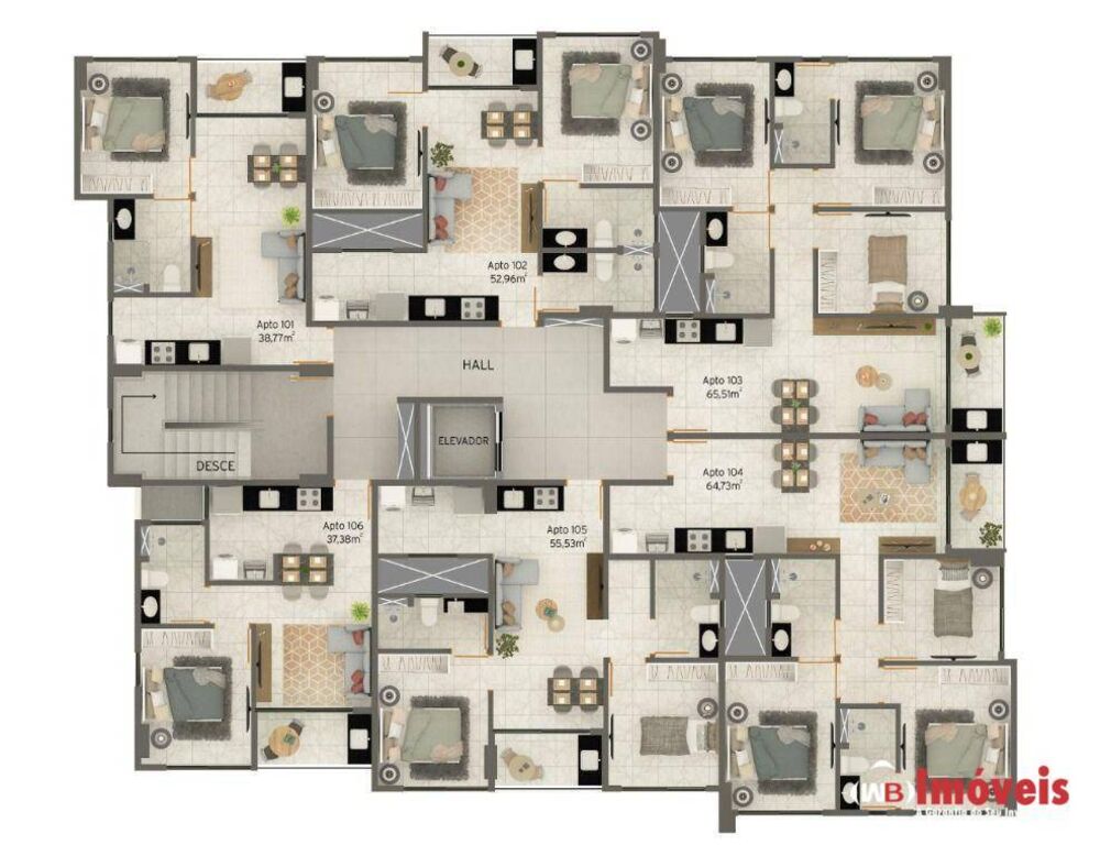 Apartamento, 2 quartos, 52 m² - Foto 11