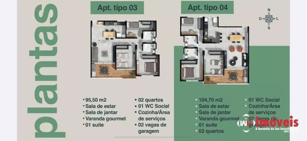 Apartamento à venda com 3 quartos, 104m² - Foto 2