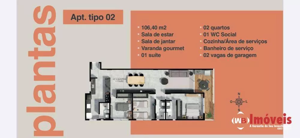 Apartamento à venda com 3 quartos, 106m² - Foto 2