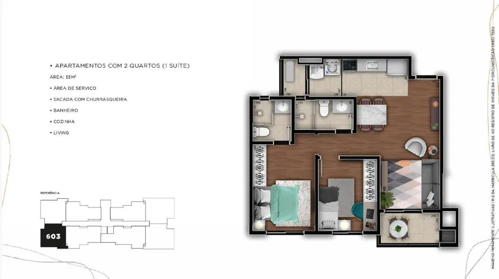 Apartamento, 2 quartos, 55 m² - Foto 7