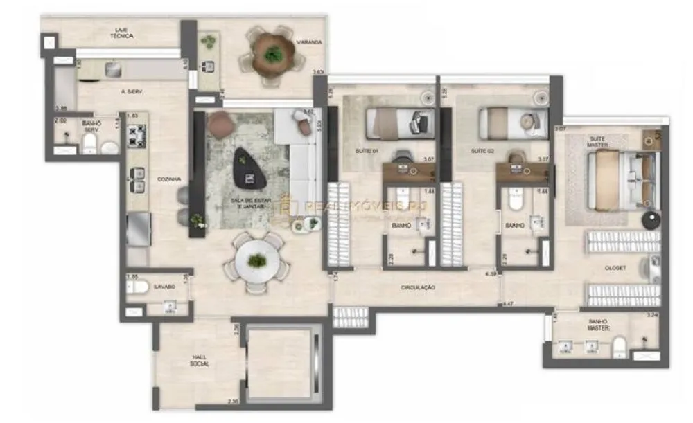 Apartamento, 3 quartos, 120 m² - Foto 70