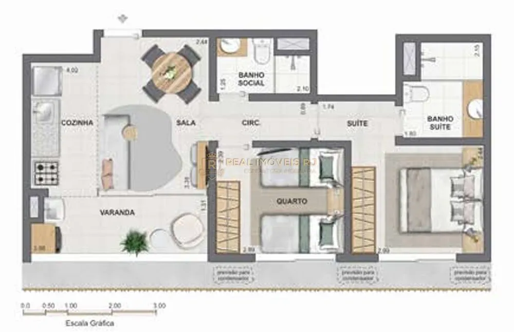 Apartamento, 2 quartos, 52 m² - Foto 3