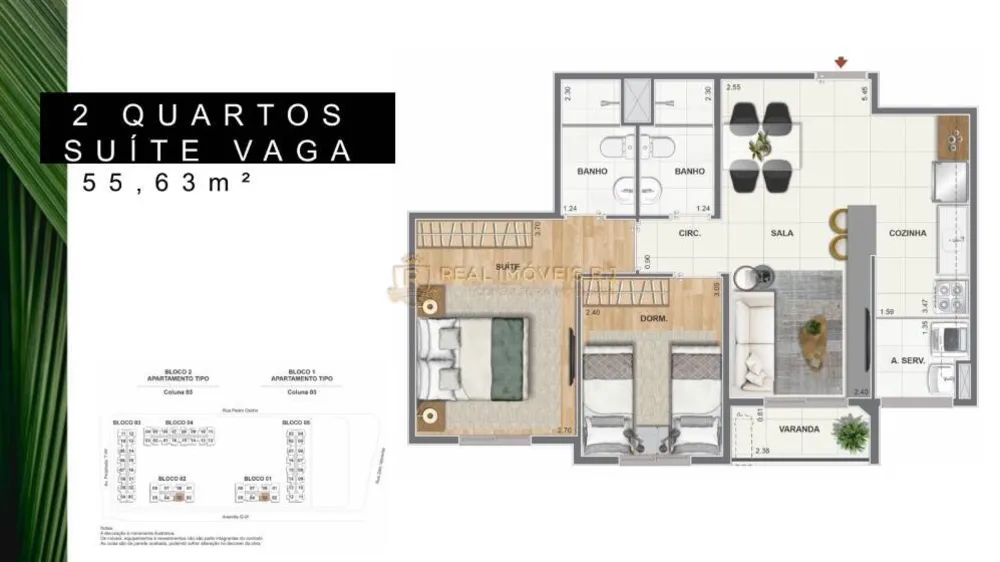 Apartamento, 2 quartos, 55 m² - Foto 3