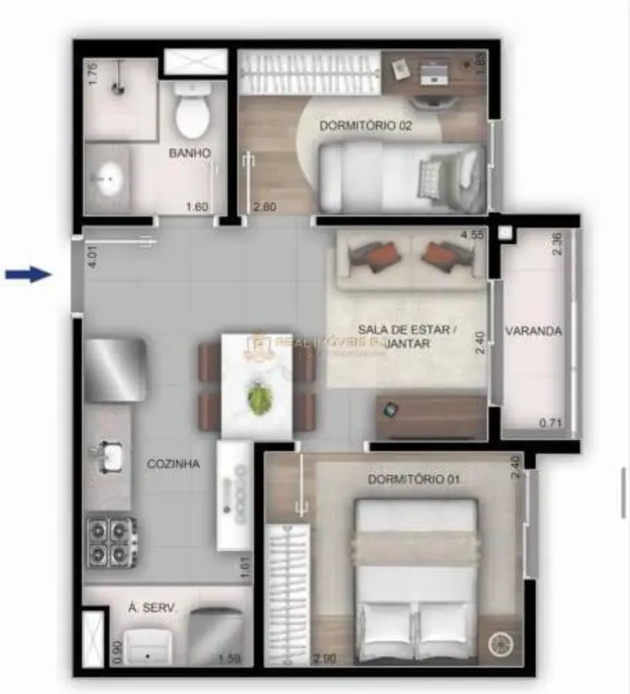 Apartamento, 2 quartos, 40 m² - Foto 14
