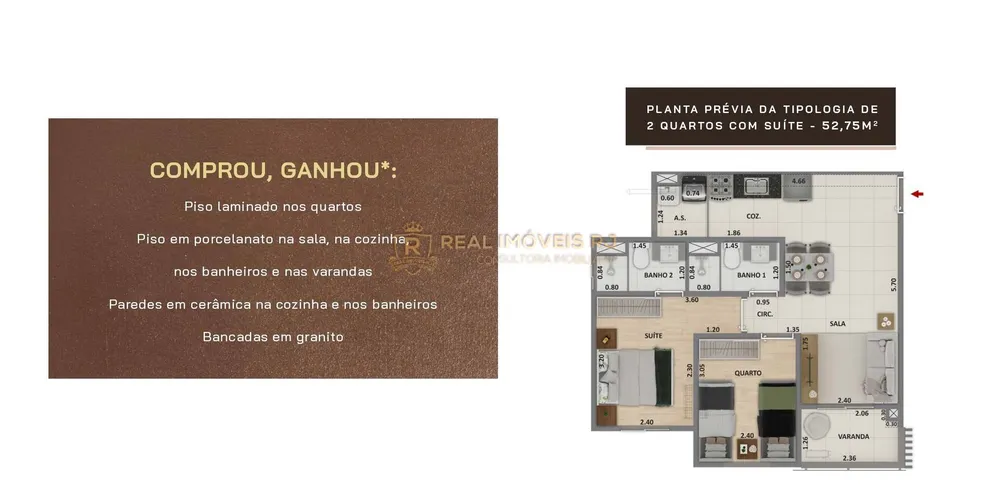Apartamento, 60 m² - Foto 7