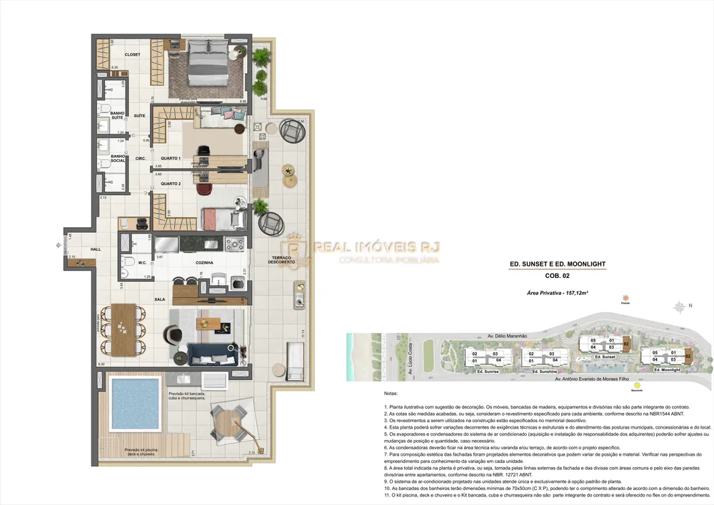 Cobertura, 3 quartos, 157 m² - Foto 2