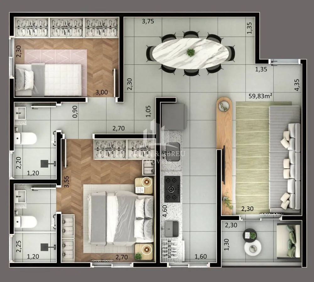 Apartamento, 3 quartos, 57 m² - Foto 11