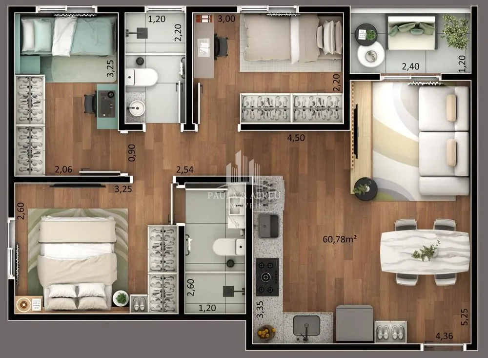 Apartamento, 3 quartos, 57 m² - Foto 12