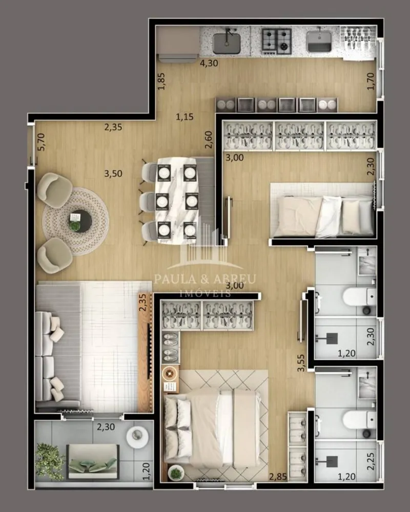 Apartamento, 3 quartos, 57 m² - Foto 10