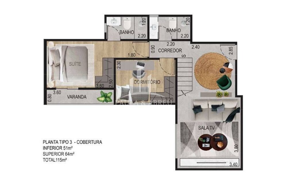 Cobertura à venda com 2 quartos, 115m² - Foto 5