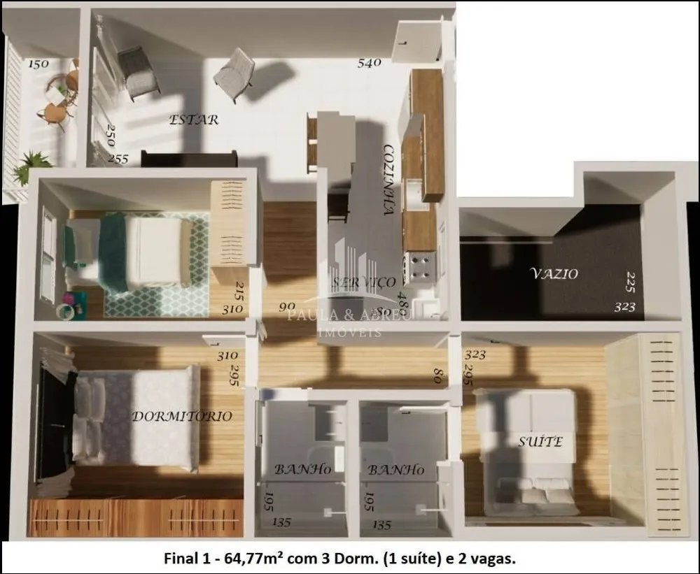 Apartamento, 2 quartos, 54 m² - Foto 3