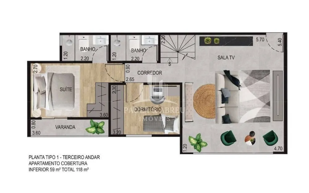 Cobertura, 2 quartos, 115 m² - Foto 4