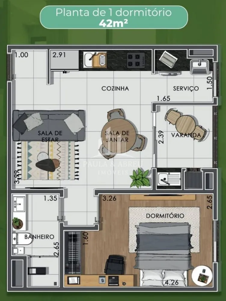 Apartamento, 1 quarto, 42 m² - Foto 2