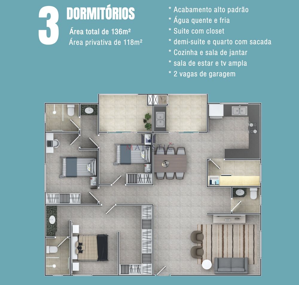 Apartamento, 2 quartos, 118 m² - Foto 3
