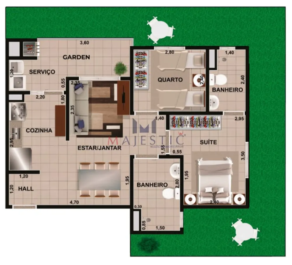Apartamento, 1 quarto, 68 m² - Foto 3