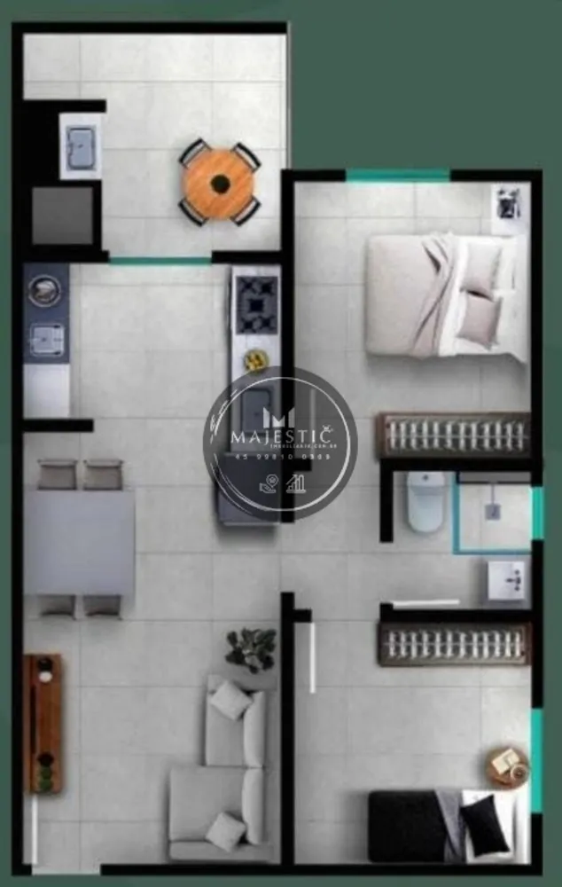 Apartamento, 2 quartos, 52 m² - Foto 2