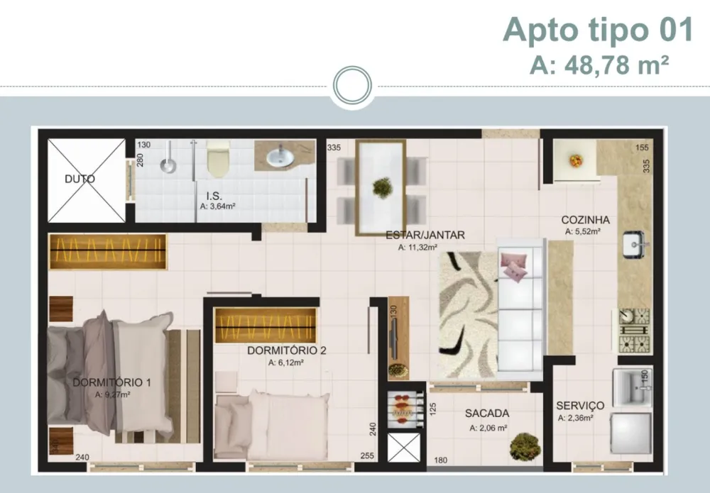 Apartamento, 2 quartos, 48 m² - Foto 4